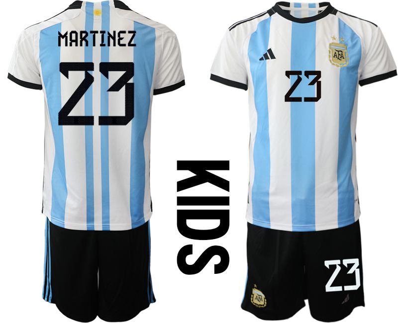 Youth 2022 World Cup National Team Argentina home white #23 Soccer Jerseys->youth soccer jersey->Youth Jersey
